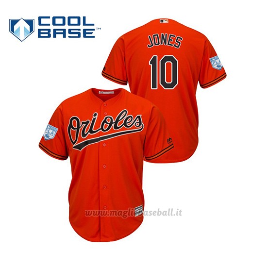 Maglia Baseball Uomo Baltimore Orioles Adam Jones 2019 Entrenamiento De Primavera Cool Base Arancione